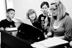 A singing lesson at Bridgend school